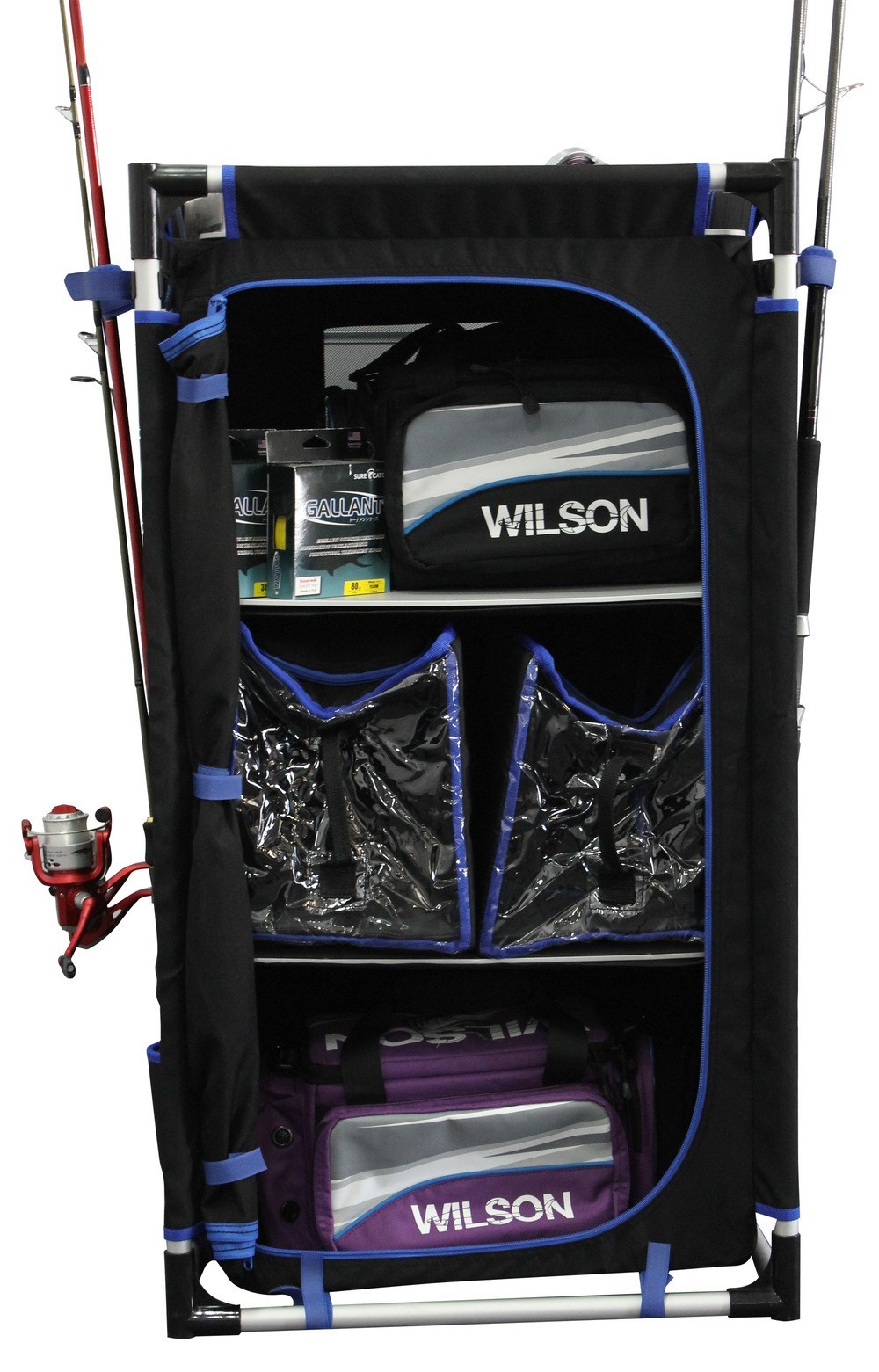 Wilson Fishing Tackle Storage Locker with 8 Rod Holders