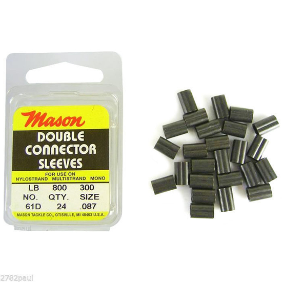 24 x Size 61 Mason Crimps Double Connector Sleeves for Fishing Wire/Line