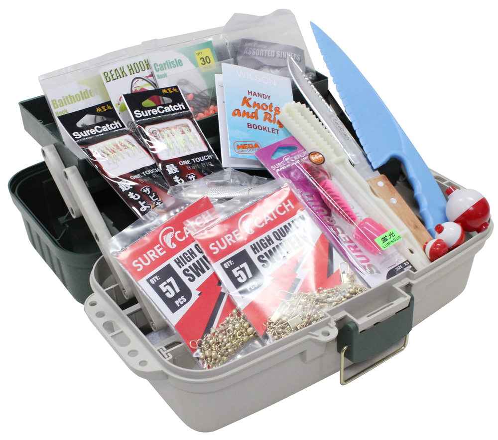 Surecatch 300 Piece Epic Family Fishing Tackle Kit 2 Tray Fishing Tackle Box