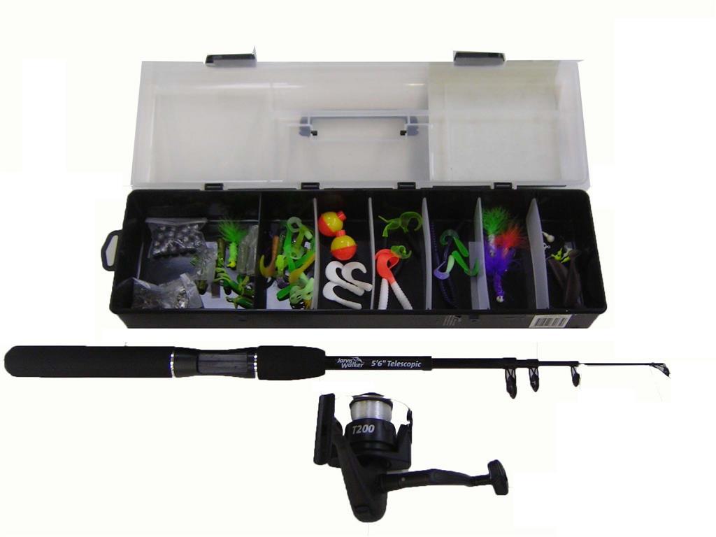 Jarvis Walker Water RAT Complete Fishing KIT With Telescopic ROD Reel eBay