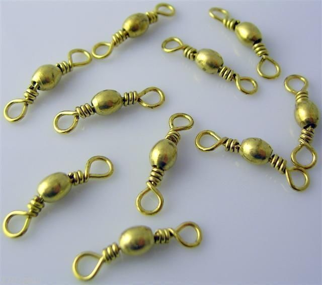 Fishing Swivels Brass Barrel Size 5 Wilson Brand 10 Pieces Polished Brass Surecatch