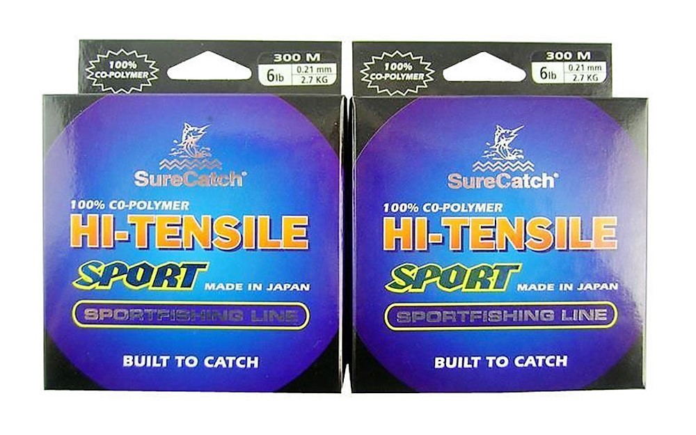 SURECATCH HITENSILE ULTRA THIN FISHING LINE 6LBTWIN PACK300 MTS 100 POLYMER