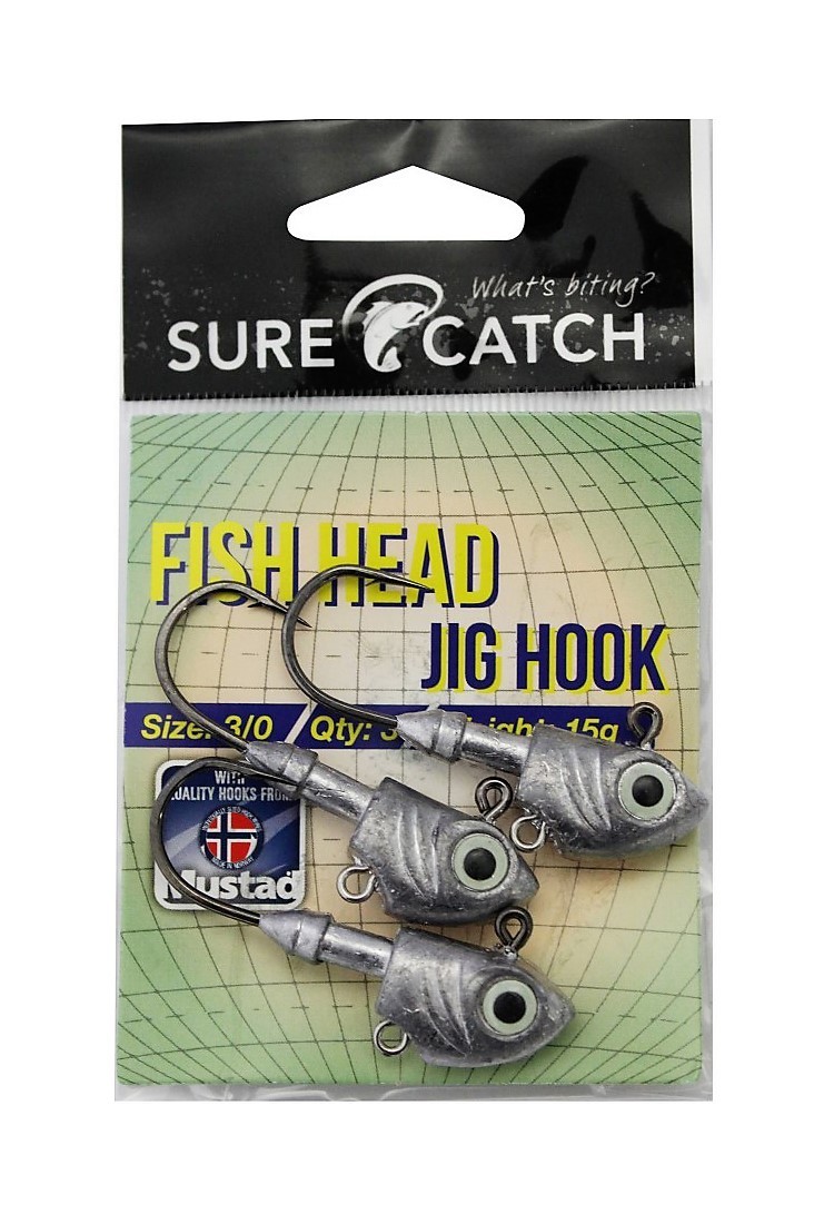 Surecatch Fish Head Jig HeadsMustad Chemically Sharpened Hooks
