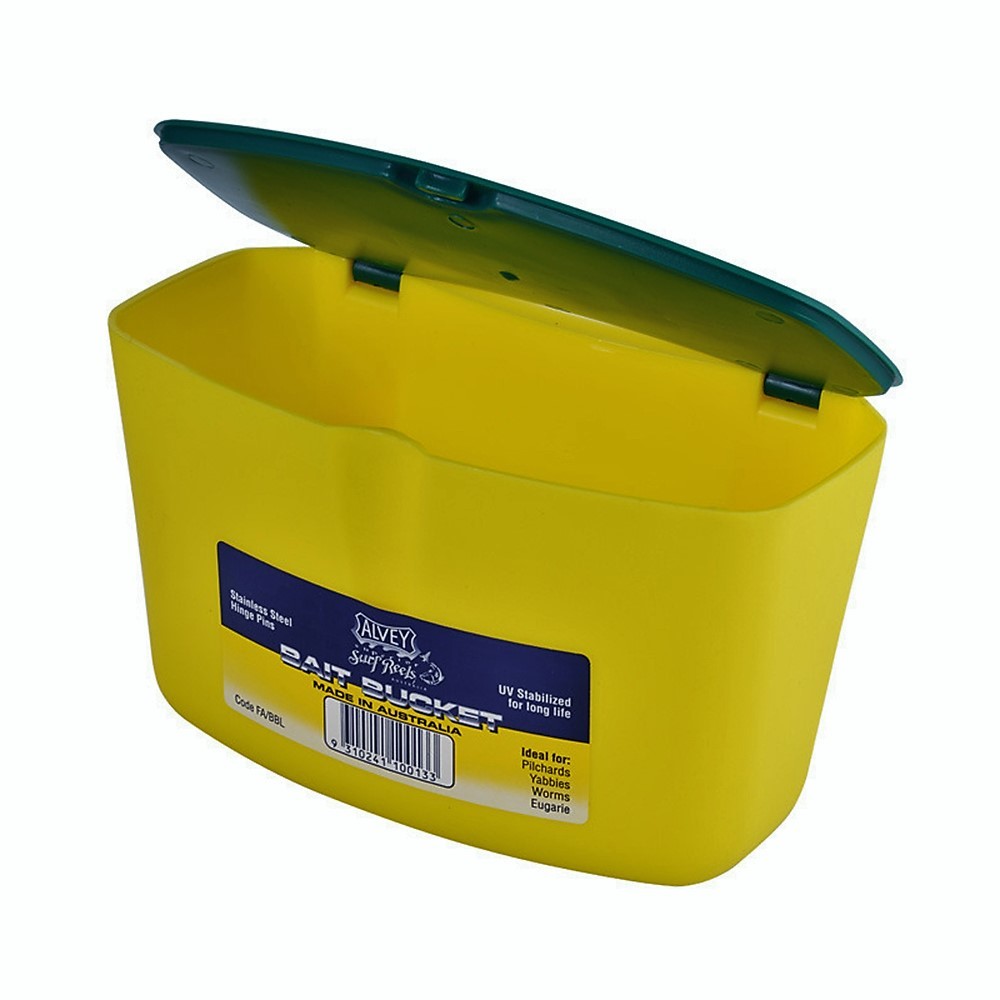 Alvey Large Bait Bucket With Stainless Steel Hinge Pins Made In Australia