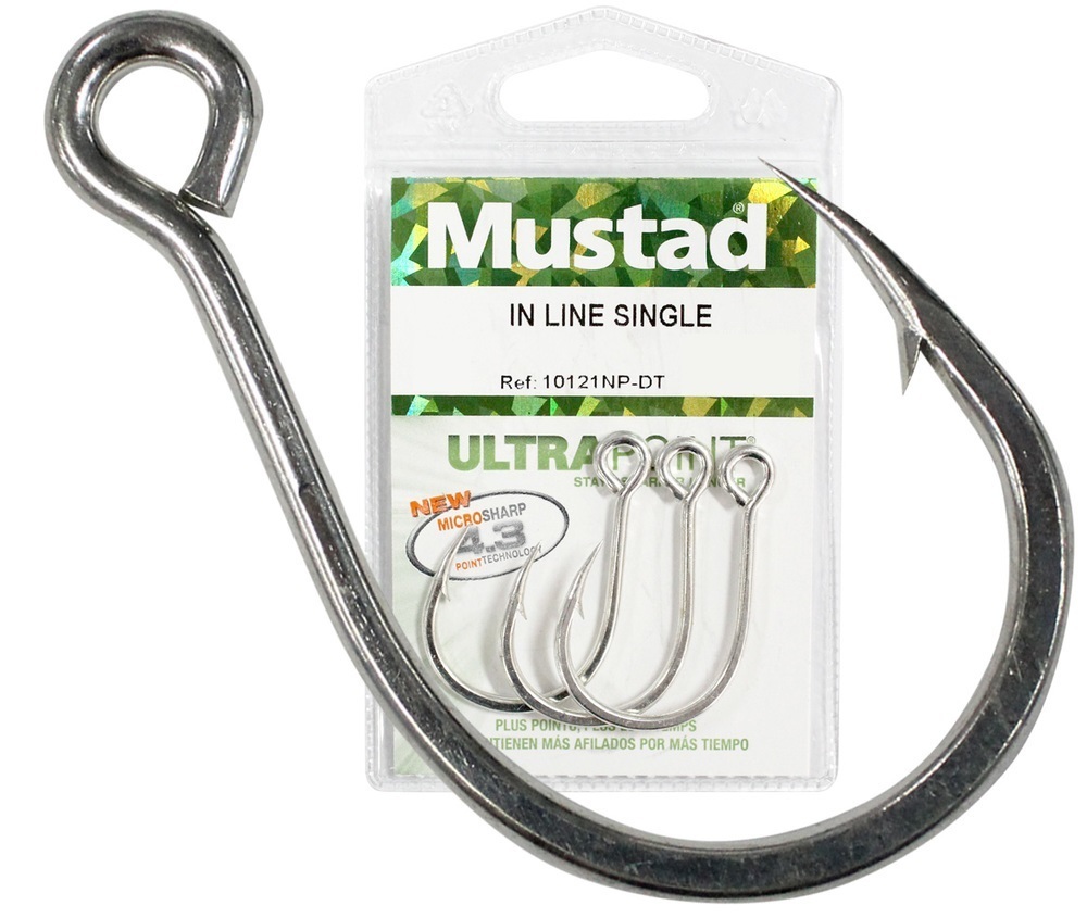 1 Packet of Mustad 10121NPDT Kaiju InLine Single Fishing Hooks 7x