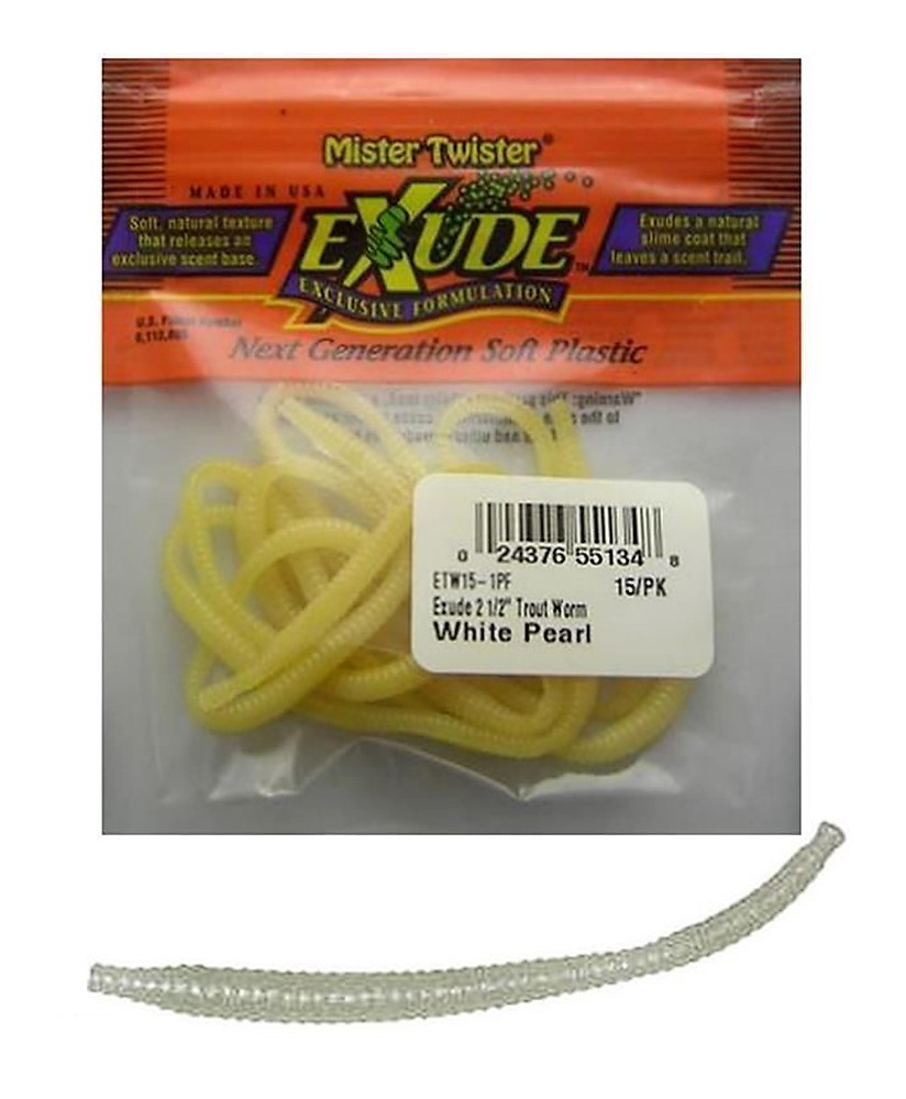 Define Exude | exude 2 1 2 quot trout worm white pearl soft plastic lure Define Exude | exude 2 1 2 quot trout worm white pearl soft plastic lure