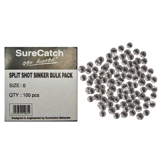 NEW SPLIT SHOT SINKER BULK PACK - Size 0 x 100 PIECES