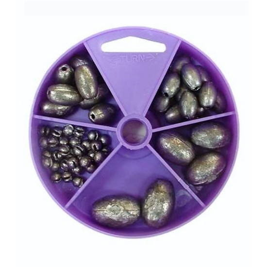 55 Gillies Egg Sinkers in Convenient Dial Pack - Assorted Sizes And Weights
