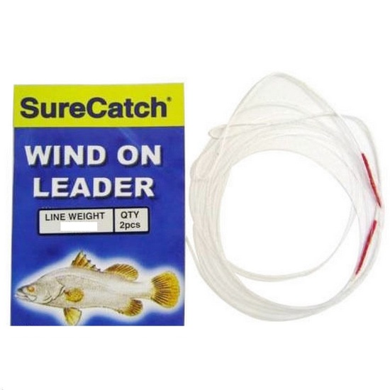 1 Packet of Surecatch Dacron Sleeved 1.5m Wind On Leader - Mono Fishing Leader