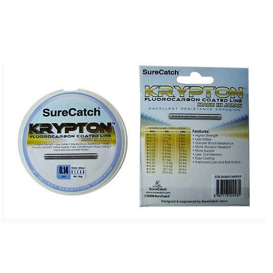 300m Spool of 4lb Surecatch Krypton Fluorocarbon Coated Monofilament Fishing Line