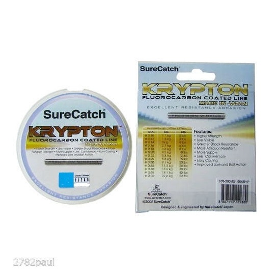 300m Spool of 12lb Surecatch Krypton Fluorocarbon Coated Monofilament Fishing Line