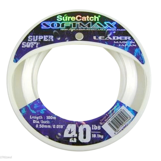 100m Spool of 40lb Surecatch Softmax Monofilament Fishing Leader
