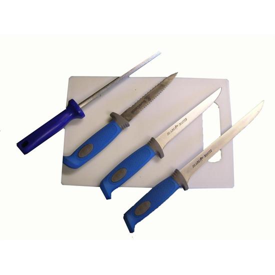 Surecatch Complete Knife Set - 3 Knives, Sharpening Steel, Cutting Board In Case