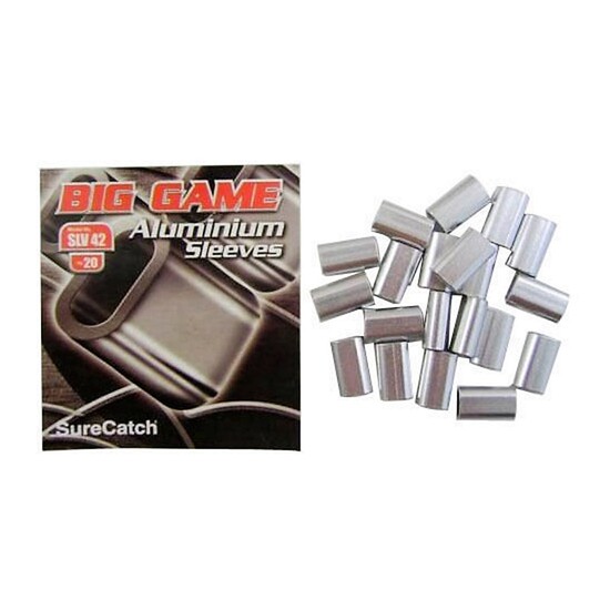 20 x 4.2mm Aluminium Crimping Connector Sleeves for Fishing Wire/Line