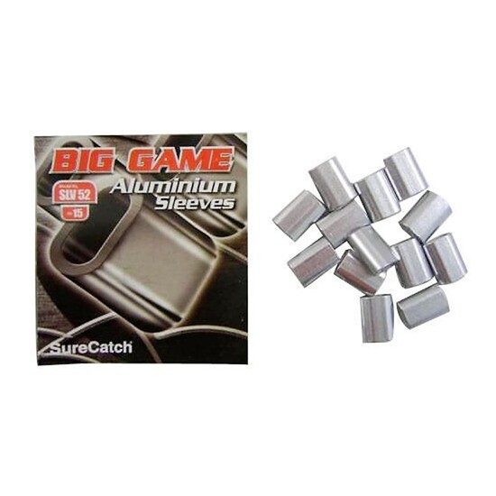 15 x 5.2mm Aluminium Crimping Connector Sleeves for Fishing Wire/Line