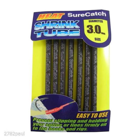 SURECATCH FISHING 3mm HEAT SHRINK TUBING - BLACK - 1.2m