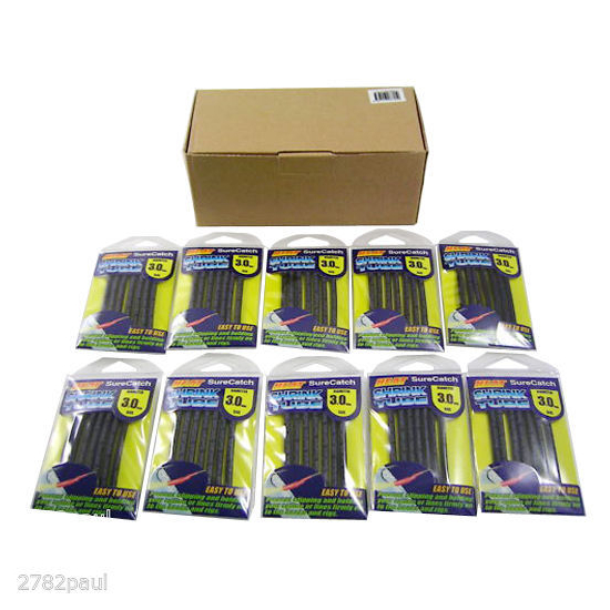 10 PACK - FISHING 3mm HEAT SHRINK TUBING - BLACK - 1.2m