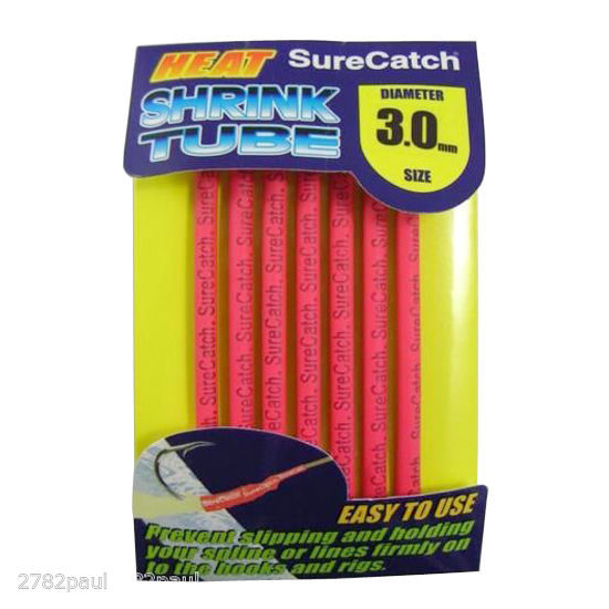 SURECATCH FISHING 3mm HEAT SHRINK TUBING - RED - 1.2m