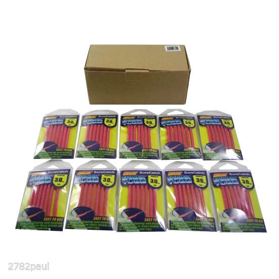 10 PACK - FISHING 3mm HEAT SHRINK TUBING - RED - 1.2m