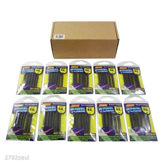 10 PACK - FISHING 4mm HEAT SHRINK TUBING - BLACK - 1m
