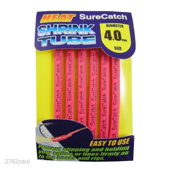 SURECATCH FISHING 4mm HEAT SHRINK TUBING - RED - 1m