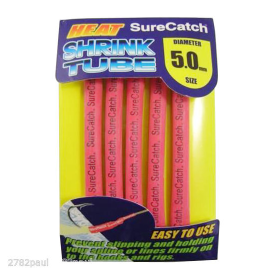 SURECATCH FISHING 5mm HEAT SHRINK TUBING - RED - 0.9m