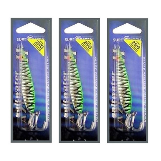 SURECATCH METAL LAZER JIG LURE-GREEN - 25gm - 65mm - BULK 3 PACK - BRAND NEW