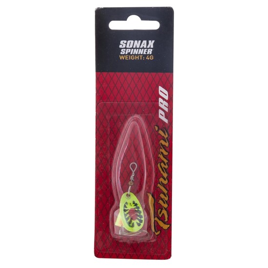 Size 1 Fluoro Fire Tiger Tsunami Sonax Spinner Lure - 4gm Spinner