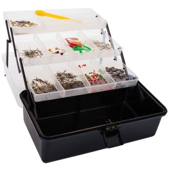 Jarvis Walker 3 Tray Fishing Tackle Box With 500 Pieces Of Tackle - Tackle Kit