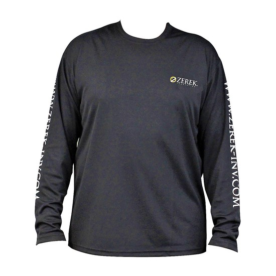 Zerek Black Dry Fit Long Sleeve Fishing Shirt-UPF 25+ Long Sleeve Fishing Jersey