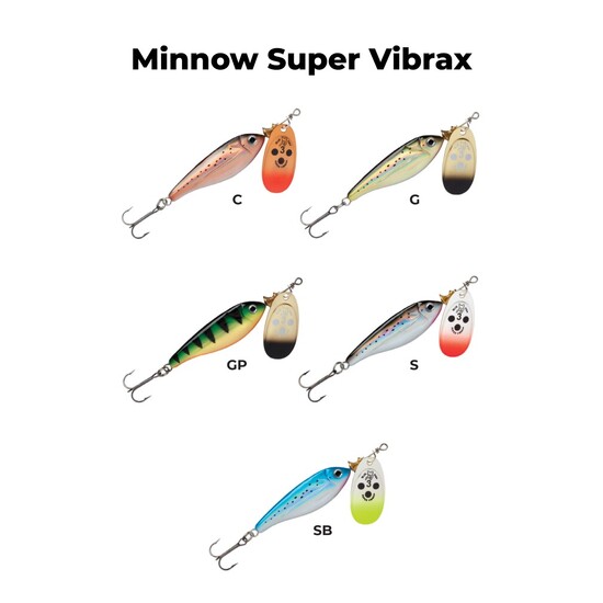 Size 2 Blue Fox Minnow Super Vibrax Long Casting Spinner Lure