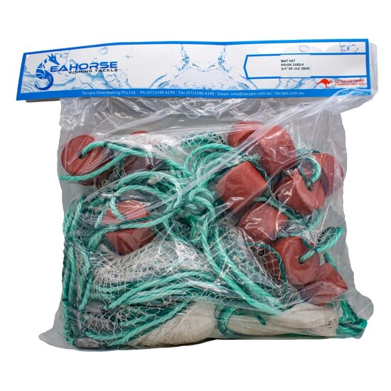 Seahorse 50ft Nylon Bait Net with 3/4 Inch Mesh - 4'6 Drop - Drag Net