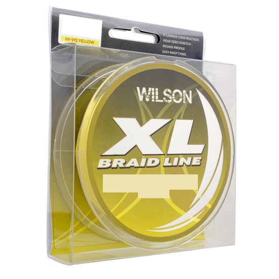 300yd Spool of Wilson XL Braided Fishing Line - Yellow 4-Strand Fishing Braid