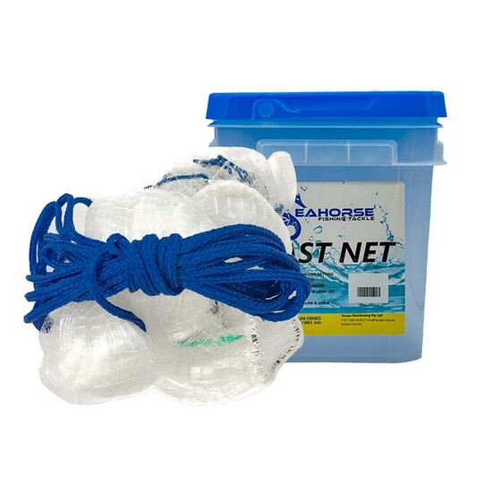 Seahorse Top and Bottom Pocket 9ft Mono Cast Net with 1 Inch Mesh