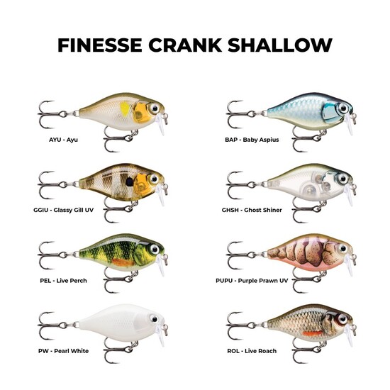 3.5cm Rapala X-Light Crank Shallow Runner Fishing Lure - Finesse Crankbait Lure