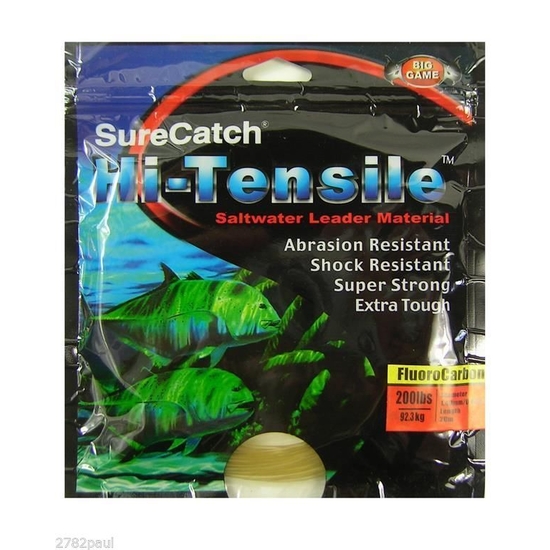 SureCatch Hi-Tensile 200lb Fluoro Carbon Leader - 20M - Big Game - Made In Japan