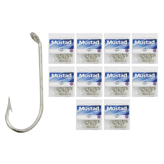 10 Boxes of Mustad 4202D 2x Strong Kirby Open Eye Fishing Hooks