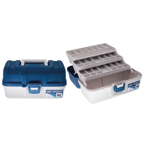 Jarvis Walker 3 Tray Fishing Tackle Box - Tool Box With Compartmentalised Trays