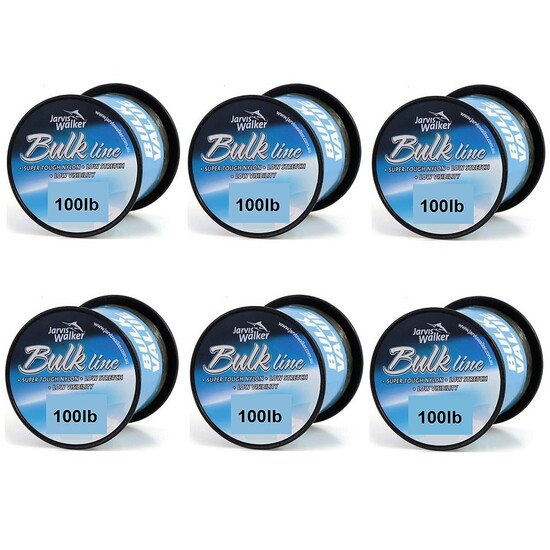 6 Spools of 100lb Jarvis Walker Mono Fishing Line-100m Spools-Green-Bulk 6 Pack