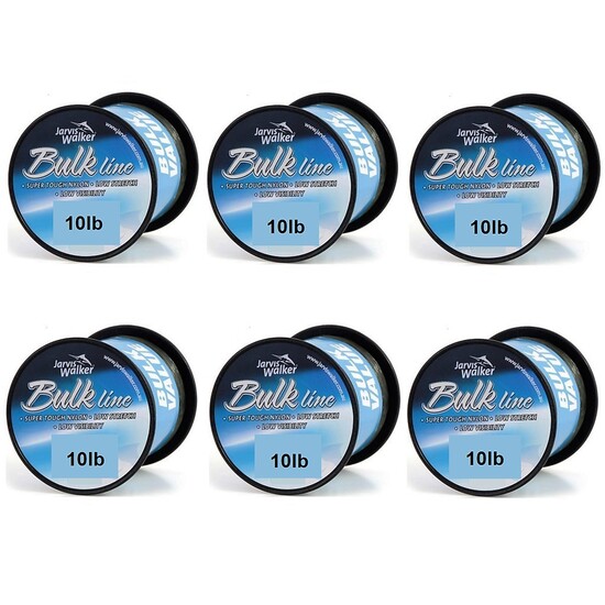 6 Spools of 10lb Jarvis Walker Bulk Mono Fishing Line-1100m Spools-Green-Bulk 6 Pack
