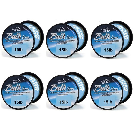 6 Spools of 15lb Jarvis Walker Bulk Mono Fishing Line-650m Spools-Green-6 Pack