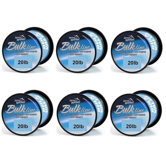 6 Spools of 20lb Jarvis Walker Bulk Mono Fishing Line-550m Spools-Green-6 Pack