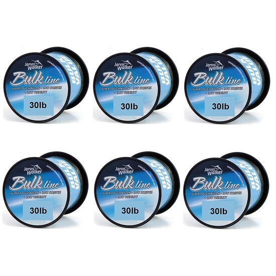 6 Spools of 30lb Jarvis Walker Mono Fishing Line-330m Spools-Green-Bulk 6 Pack