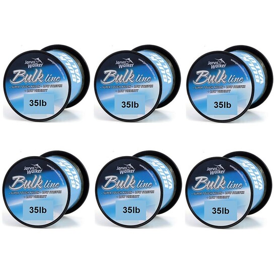 6 Spools of 35lb Jarvis Walker Mono Fishing Line-270m Spools-Green-Bulk 6 Pack