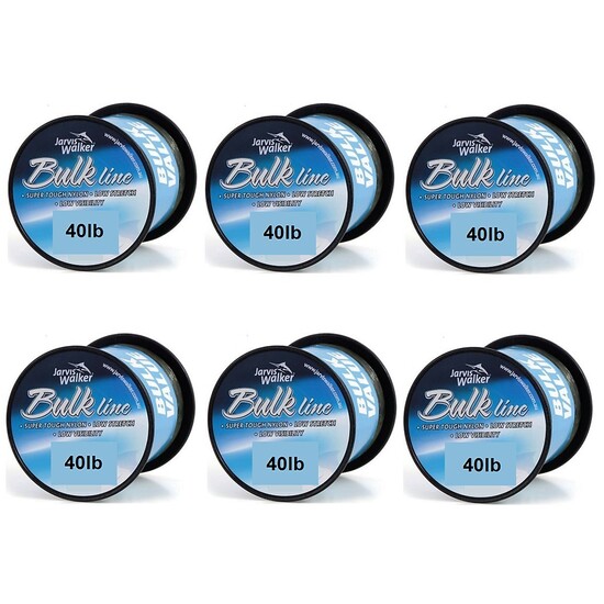 6 Spools of 40lb Jarvis Walker Mono Fishing Line-250m Spools-Green-Bulk 6 Pack