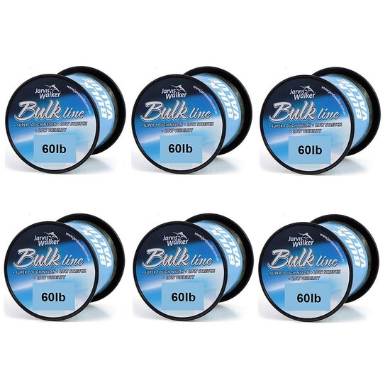 6 Spools of 60lb Jarvis Walker Mono Fishing Line-190m Spools-Green-Bulk 6 Pack