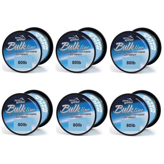 6 Spools of 80lb Jarvis Walker Mono Fishing Line-150m Spools-Green-Bulk 6 Pack