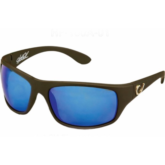 Mustad Hank Parker Polarized Sunglasses-Black Frame with Blue Lens-HP100A-1