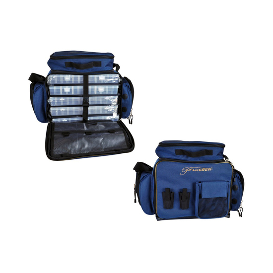Pflueger Supreme Large Fishing Tackle Bag with 5 Tackle Boxes & Multiple Pockets