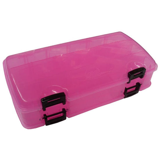 Pink Plano 3500 Double Sided Tackle Box - Tackle Tray With Up To 23 Compartments